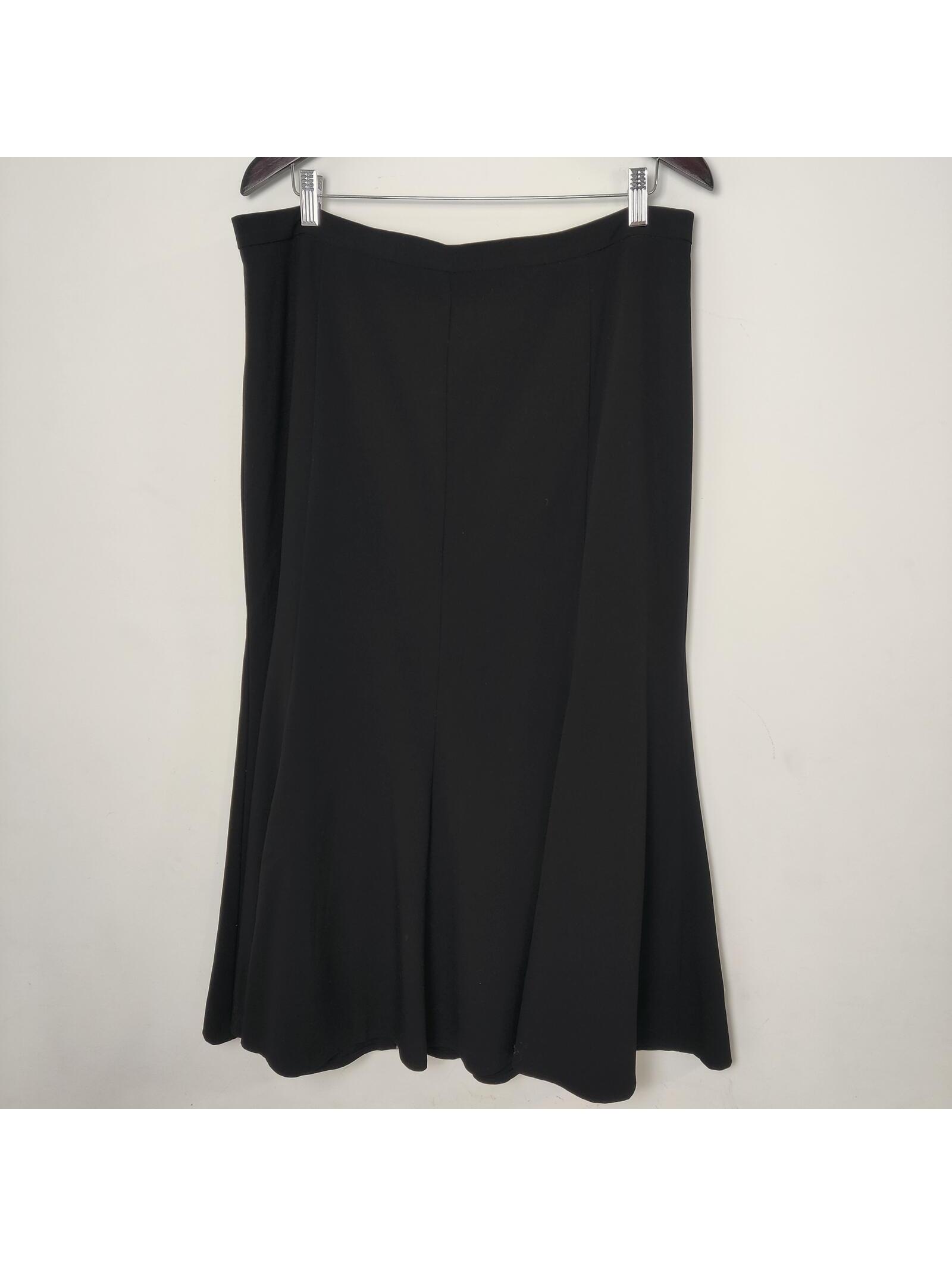 Women’s Laura Black A-Line Midi Skirt Size 16 Goth Business Casual Office Preppy